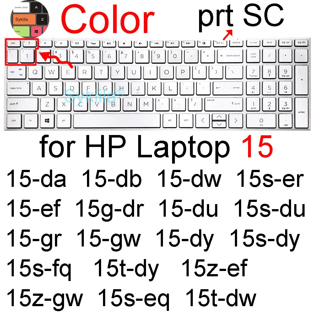 Keyboard Cover for HP Laptop 15 15t 15-fd 15-fc 15-ef 15-dw 15-dy 15g 15q 15s 15z Essential Silicone Protector Skin Film Case