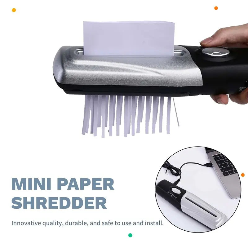 DN-Usb Portable Paper Shredder Multifunctional Mini Electric Paper Shredder Document Strip Cutter Office Stationery