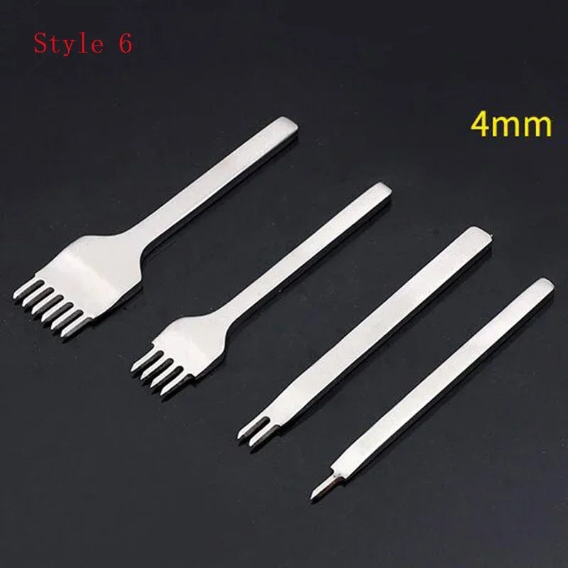 3/4/5/6mm Spacing Punch Tool For Leather Hole Punches Tool Lacing Stitching Sewing DIY Leather Craft Tools 1/2/4/6 Prong
