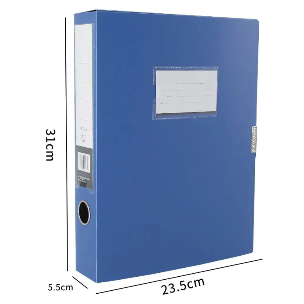 File Organizer Black Blue A4 File Folder Thickened Dustproof Paper Storage Box PP Plastic Document Case Personnel Division