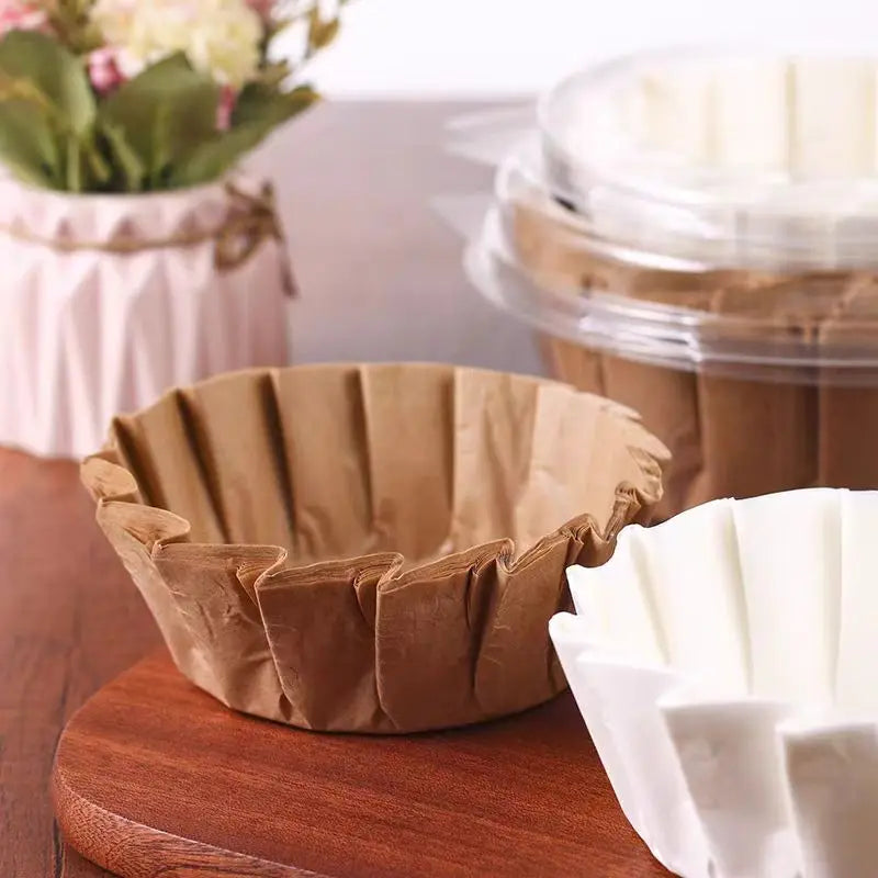 50/100Pcs Cake Pan Liner for Baking, Disposable Paper Cake Pans Nonstick Paper Molds, Pie Pineapple Pound Cakes Parchment Paper