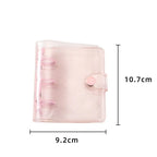 Portable Mini Handbook Glitter Notebook Pages Transparent Binder Notebook Cover Card Organizer 3 Hole Binder Clip Photo album