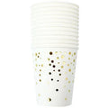Disposable Paper Plates Gold Party Supplies, Golden Polka Dots Birthday and Baptism Decorations, include Plates and Cups, Napkin