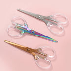 Acrylic Scissors Transparent Handle Gold Silver Colored Sharp Stainless Steel Kitchen,Office Stationery,Paper Cut Pruning Sewing