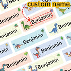 100-500Pcs Custom Animal Name Stickers, Waterproof Labels for Kids, Clothing, Gifts, School, Home, Office, Birthday, Family Use