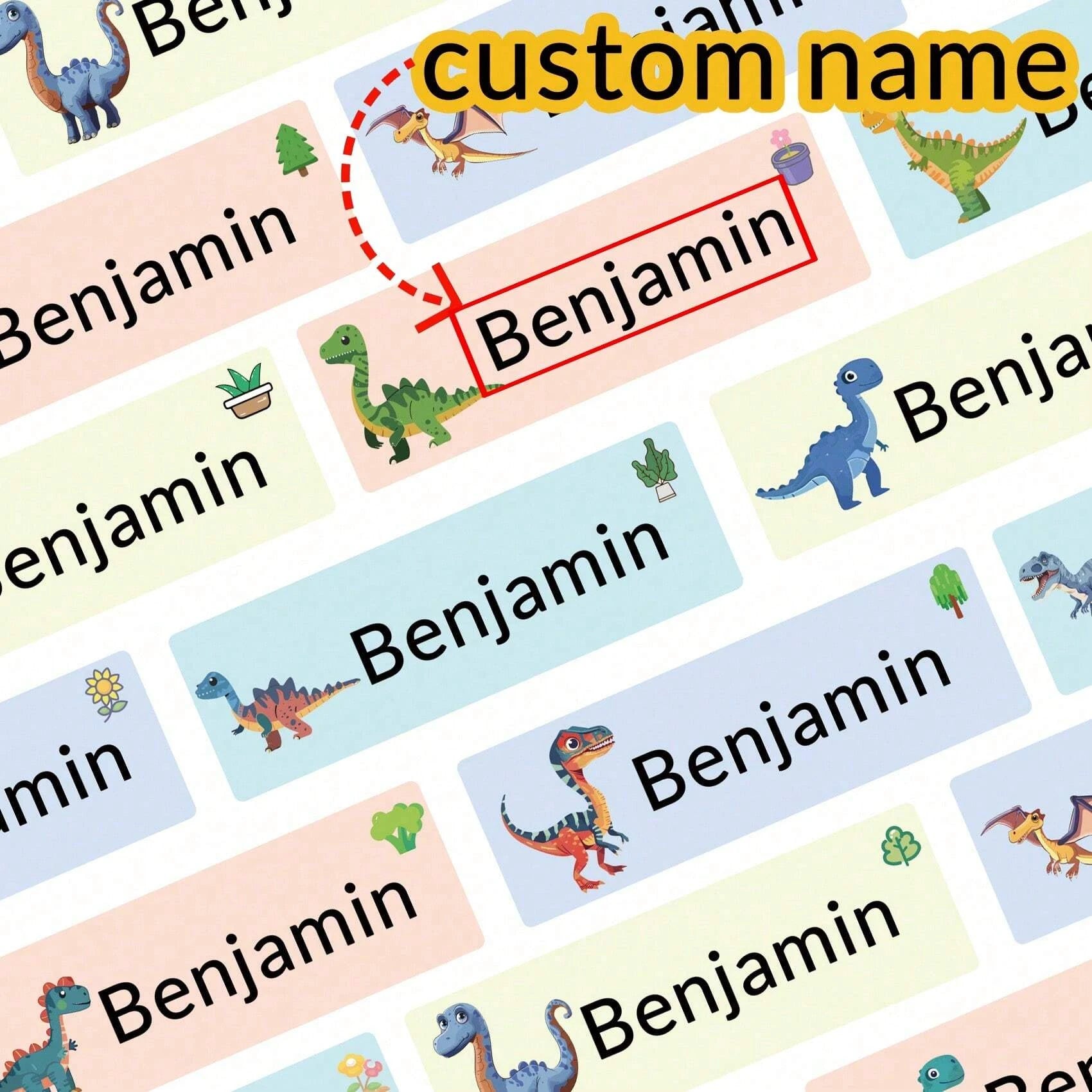 100-500Pcs Custom Animal Name Stickers, Waterproof Labels for Kids, Clothing, Gifts, School, Home, Office, Birthday, Family Use