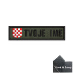 1PC 10cmX2.5cm Custom Name Flag Patch Stripes Badge Iron On Or Hook Loop Estonia Austria Bulgaria Hungary Romanian Ireland green