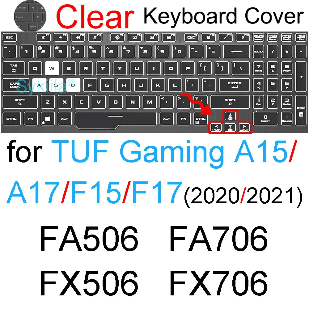 Keyboard Cover for ASUS TUF Gaming A15 A16 A17 A18 F15 F16 F17 FX507 FX607 FA608 FA808 FX608 Silicone Protector Skin Case 15 16