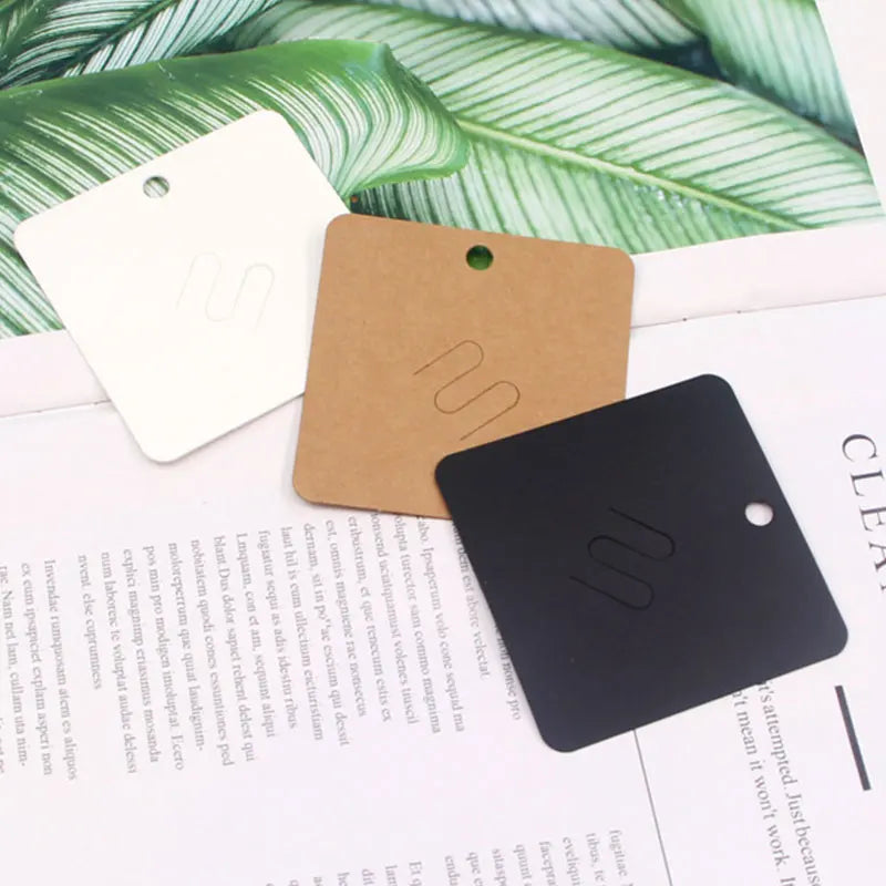 50pcs/lot Brooches Display Cards Blank Kraft Paper Tag for Jewelry Packaging Cards Small Business Sale Hang Price Tag Card 7*7cm
