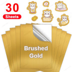 30 Sheets Printable Vinyl Sticker Paper A4 Waterproof Adhesive Transparent Glossy White Copy Paper for Inkjet Printer DIY Labels