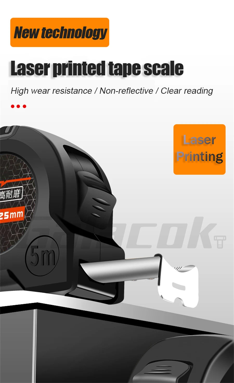 3/5/7.5/10 meter tape measure Anti-drop stainless steel tape measure Home site construction meter measure puller rule