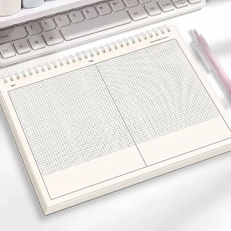 B5 Spiral Multifunctional Notebook Grid/Horizontal Lines Separate the Thick Paper Roll Notepad, Suitable for Planners and Studen