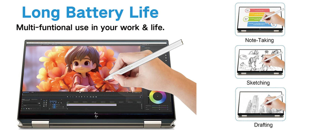 Stylus Pen for Microsoft Surface 4096 Pressure Sensitivity Eraser Side Button Compatible with Surface Pro 11/10/9/8/7/7+/6/5