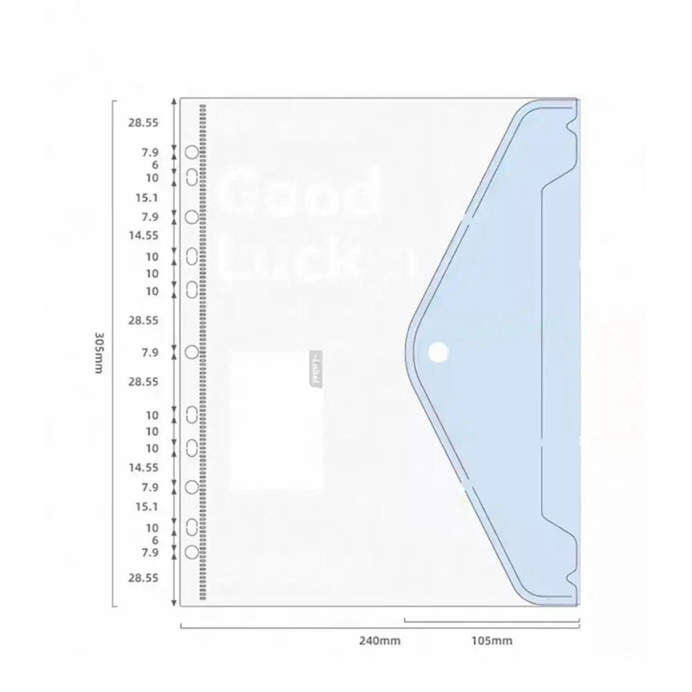 INS Style Loose Leaf A4 File Folder Transparent Detachable Data Book Students Stationery Office Storage Booklet School Office