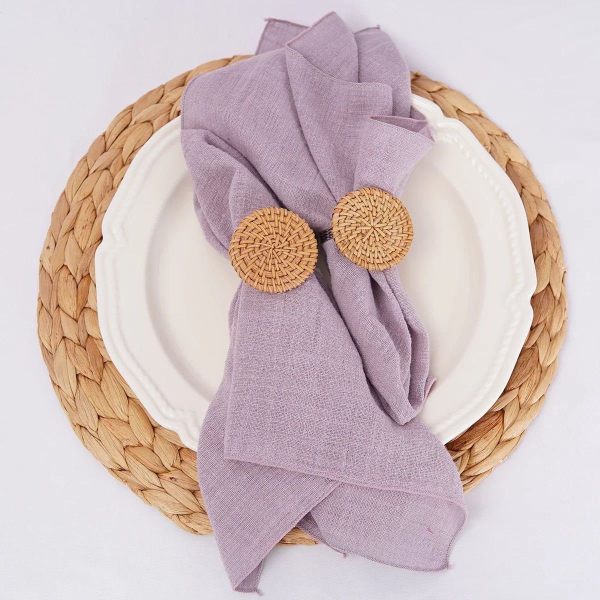 Set of 6 Cotton Cloth Napkins Gauze 30x30cm Fabric for Wedding Decor Everyday Use Dinner Tea Towel Table Village Christmas Napki