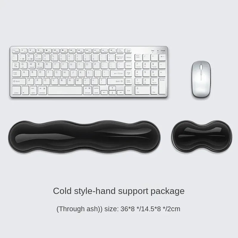 Ergonomic Mouse Pad with Wrist Rest Keyboard Rest Silicone Transparent Desktop Office Game Console Mouse Soft Wrist Rest