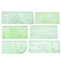6 Sets Architecture Draft Template Rulers Various Patterns Smooth Drawing Template Multi-function Precision Hollow Ruler Kit