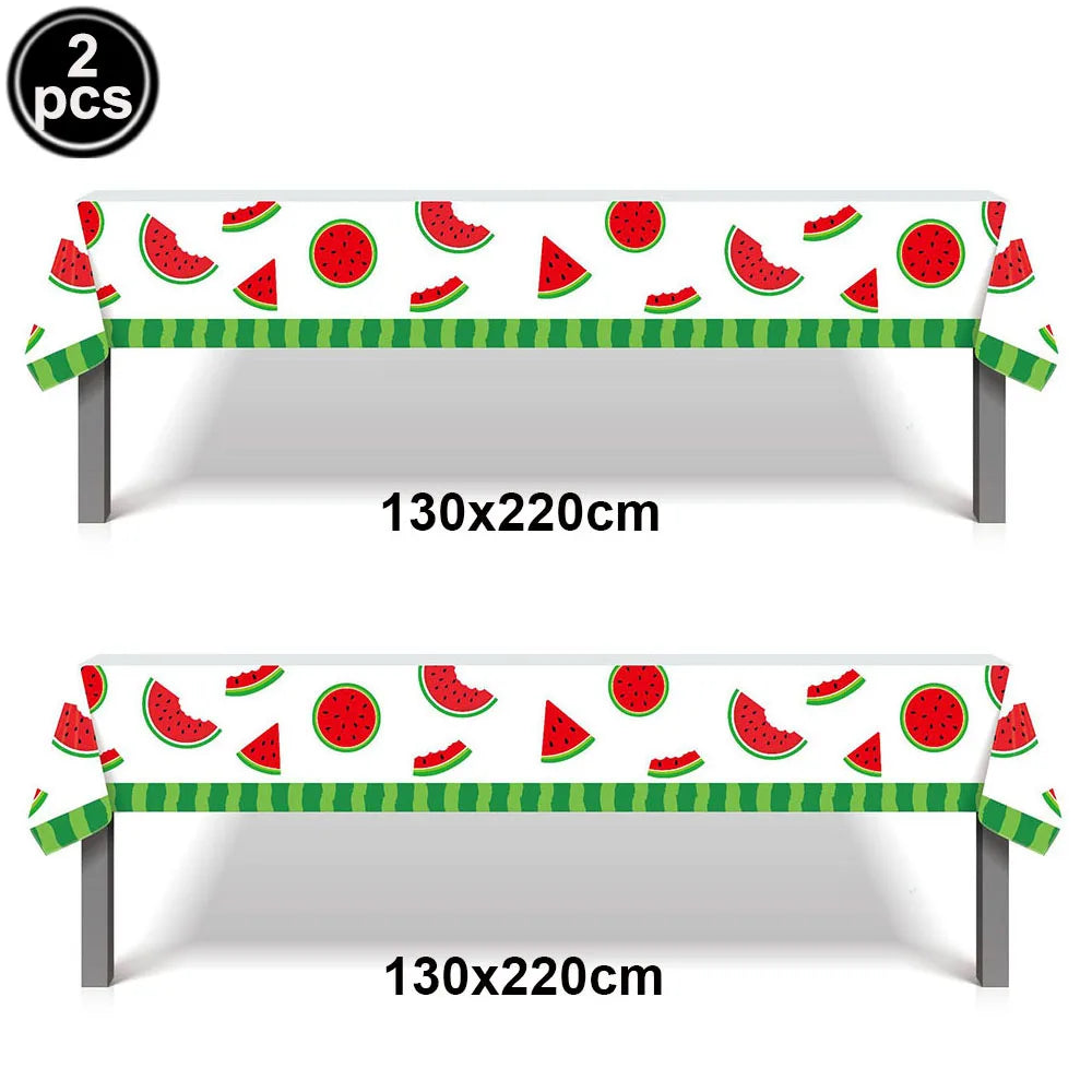 Watermelon Party Tablecloth Plastic TableCover One in a Melon Theme Girl Birthday Decoration 1st 2nd 3th Birthday Party Supplies