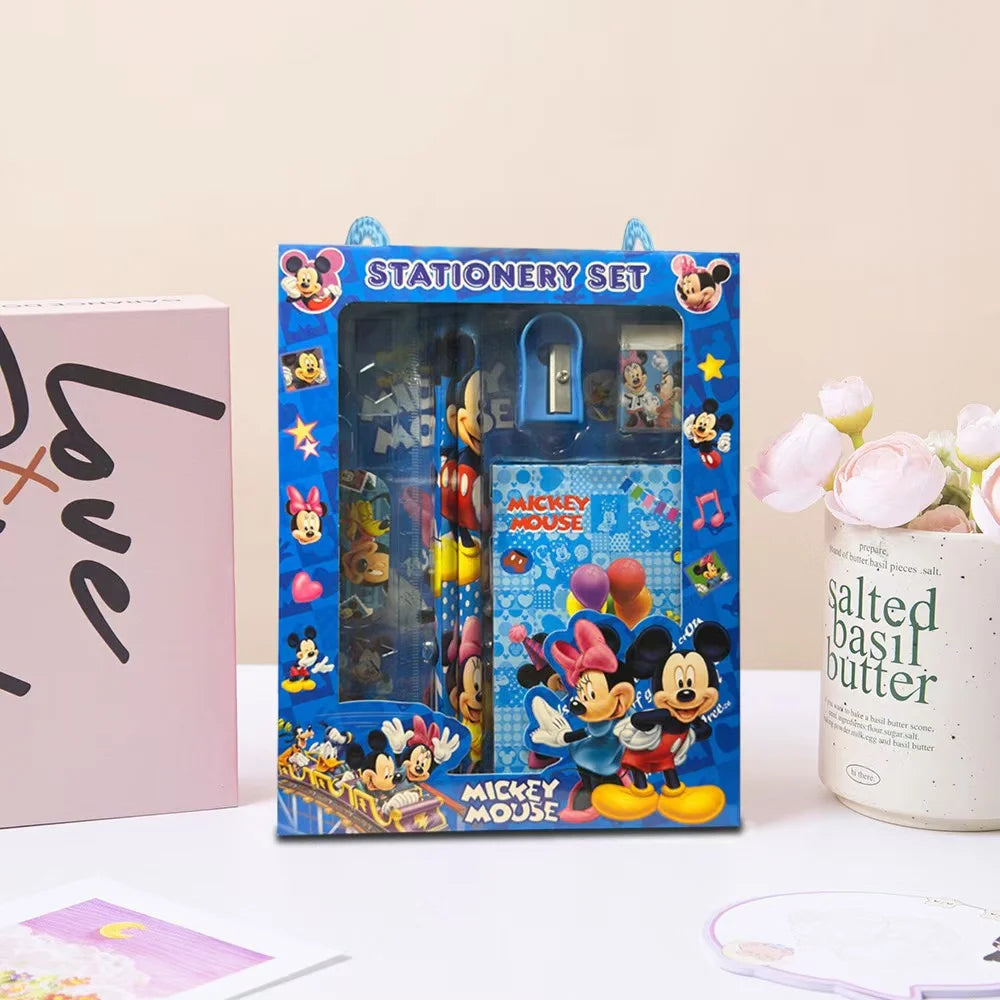 6PCS/Set Anime Cartoon Stationery Set School Gifts With Pencil Pen Sharpener Eraser Notebook Ruler
