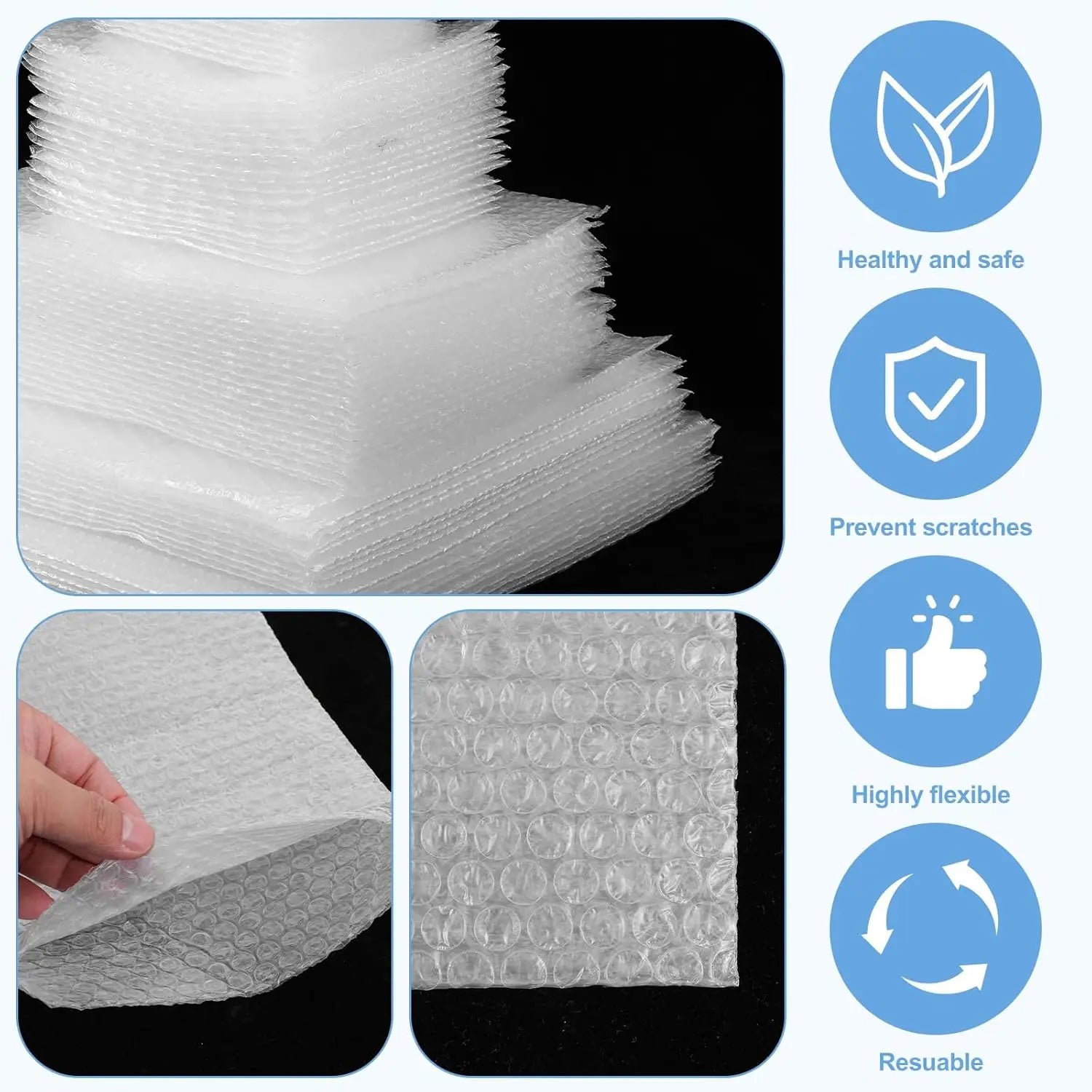 10-40PCS Transparent Double Sided Bubble Mailer Self Seal Gift Packaging Bag Self-adhesive Express Bubble Envelope Plastic Bags