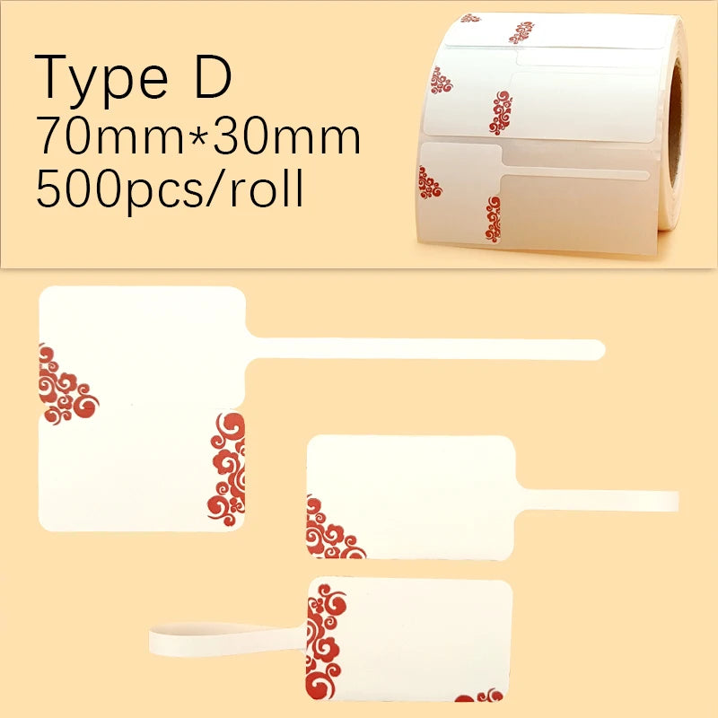 500Pcs Blank Price  Label Stickers Jewelry Tags Thermal Paper Label Hang Tag for Earring Ring Necklace Bracelet Glasses 70*30
