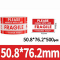 500/1000pcs Fragile Warning Stickers Handle With Care Labels 25.4x76.2mm/50.8x76.2mm For Shipping Packaging