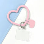 1Pc Silicone Heart Loop Cell Phone Hand XYu Wrist Strap With Key Chain Holder - Universal Mobile Straps For All Smartphones