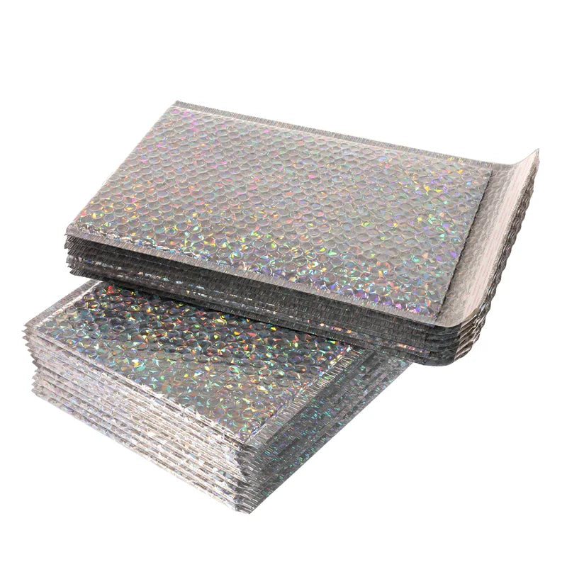 50PCS Aluminized Film Bubble Mailer Gold Mailing Envelope Waterproof Courier Bag Padded Bubble Envelopes Pack Bag for Shipping