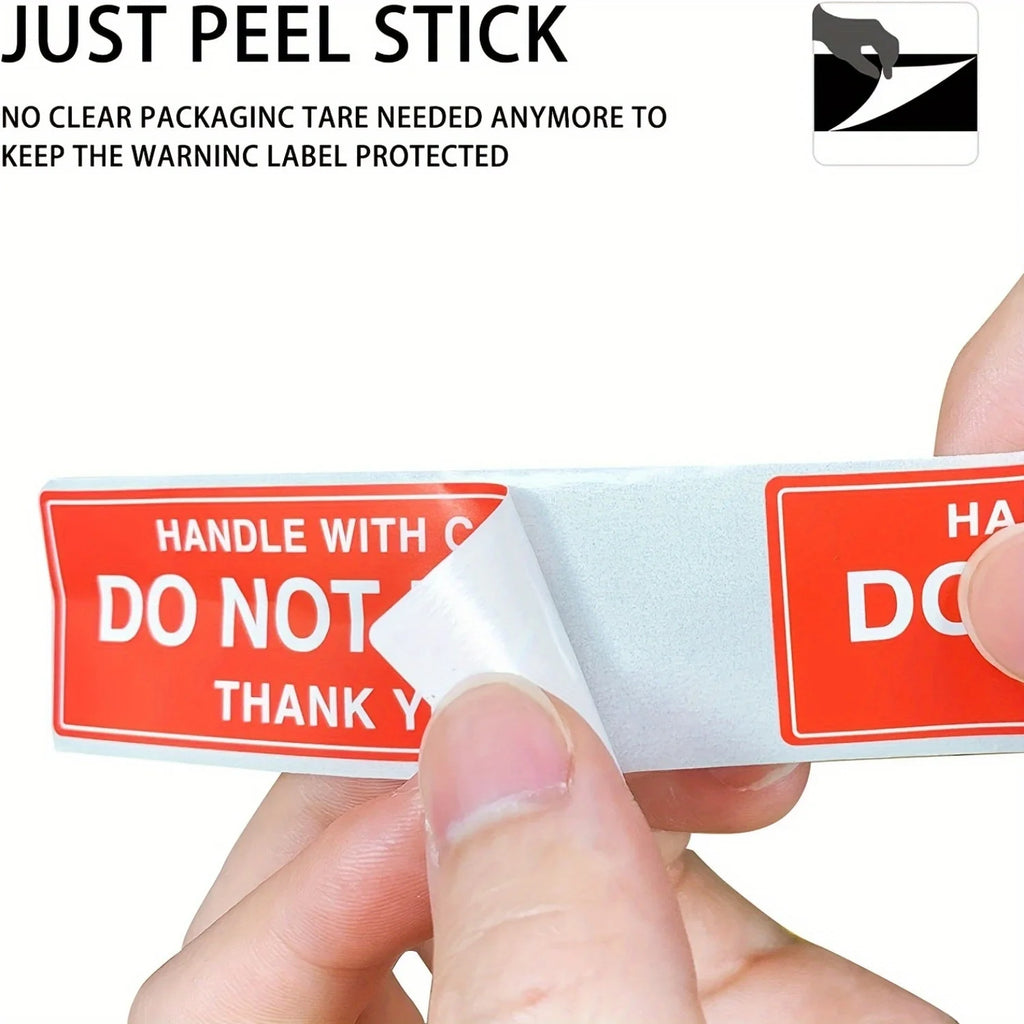 1 Roll, 250 Labels,1 Inch Handle with Care Fragile Do Not Bend Thank You Warning Packing Shipping Label Stickers Permanent