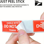 1 Roll, 250 Labels,1 Inch Handle with Care Fragile Do Not Bend Thank You Warning Packing Shipping Label Stickers Permanent