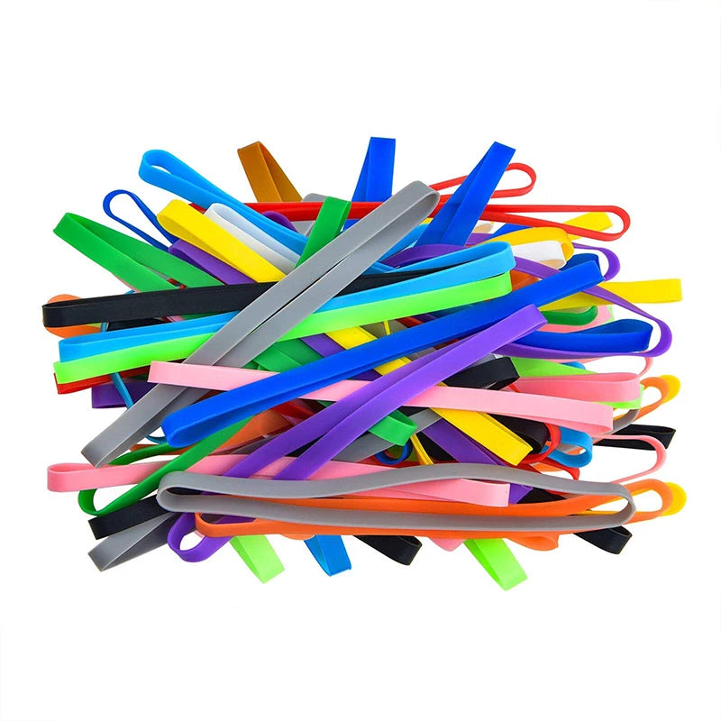 10PCS Silicone Rubber Bands Large Multicolor Elastic Rubber Wrapping Bands For Notebook Office Outdoor Gear Gifts Packing Christ