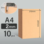 10 Sheets A4 Hard Cardboard White Gray Brown Kraft Paper Diy Handmake Card Making Craft Paper Board Thickness 1mm/1.5mm/2mm