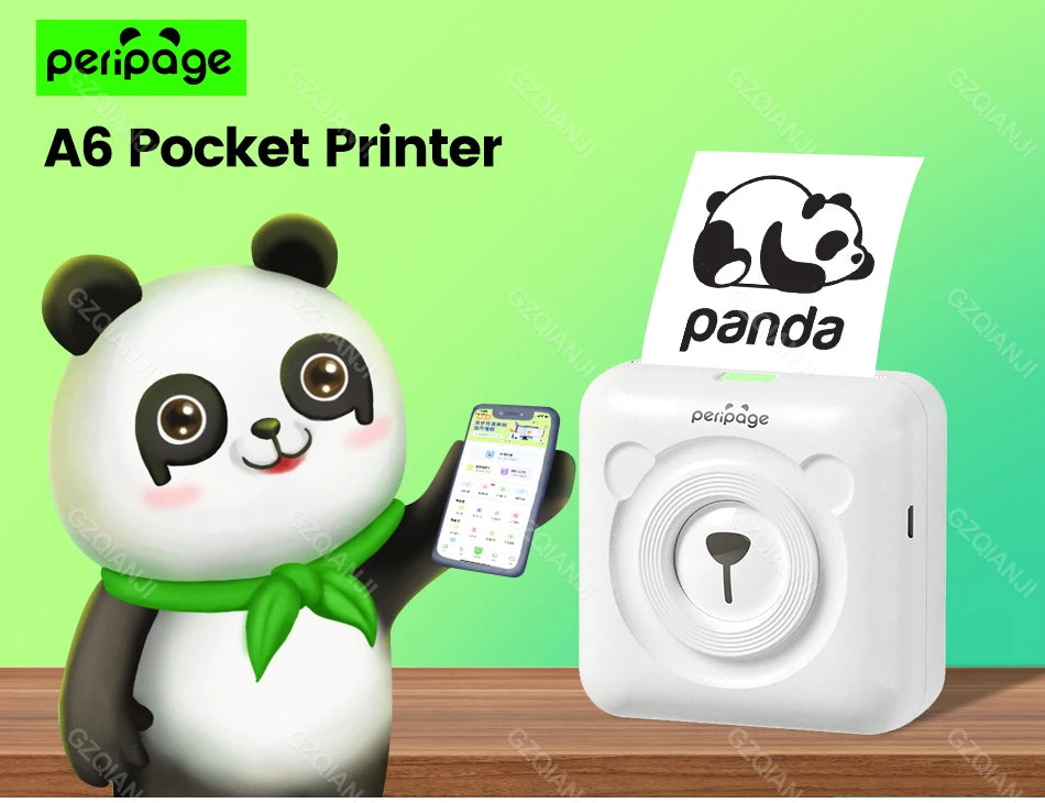 9 Colors Peripage A6 304DPI Mini Photo Printer Notes Sticker Label Printing Machine Bluetooth Portable Wireless Printer Marker