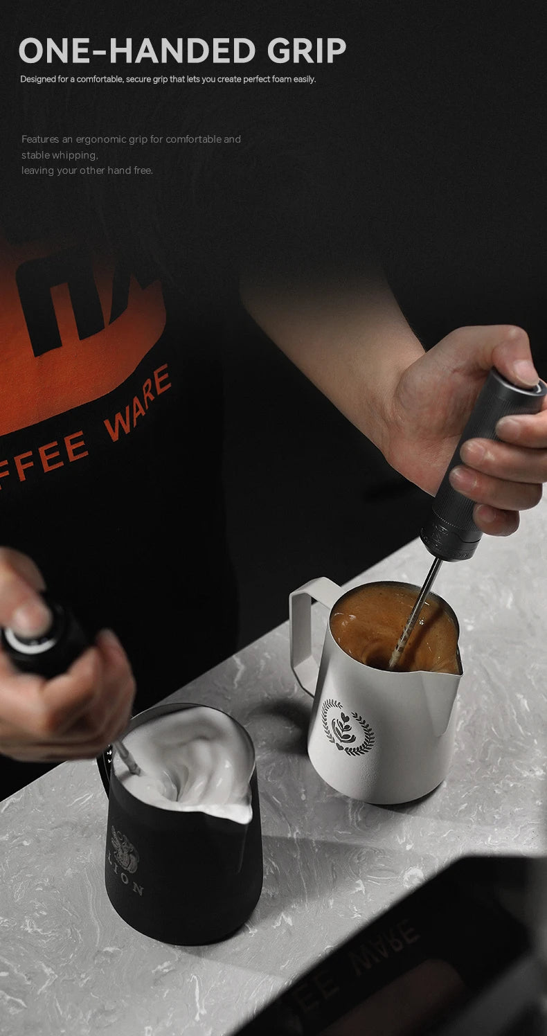 MUVNA 3-Speed Electric Milk Frother,Stainless Steel Handheld Coffee Mixer|Milk Beater&Foamer for Cappuccino/Latte Barista Tool