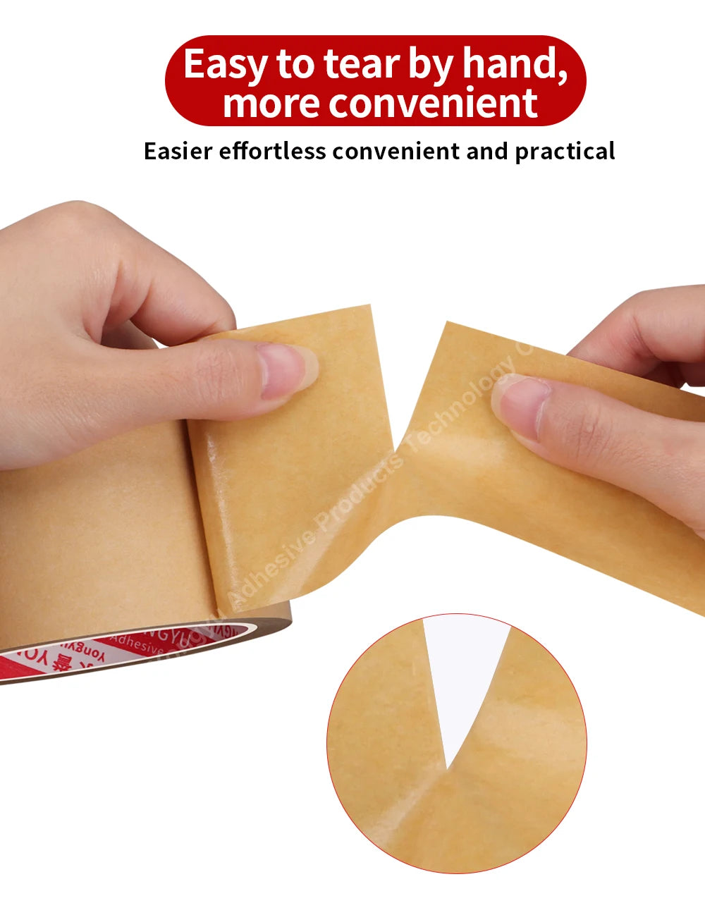 Water free kraft paper tape, environmentally friendly for writing, sealing tape, used for masking, sealing, and packaging