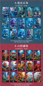 Journal Go 30pcs Fantasy Territory Junk Journal Scrapbooking Material Paper Memo Pads Cards Retro Background Decoration Paper