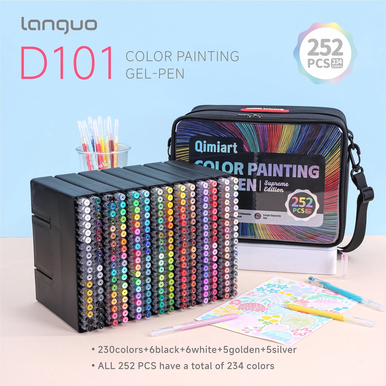 Languo 27-207 Colors Of One Set Drawing Handbook Pens Student DIY Graffiti Multi-Color Gel Pen Writing Marker Stationery