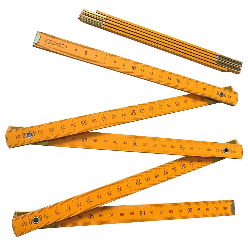 Wooden Foldable Ruler Folding 1 Meter Stick Wood Metric Scale Carpenters Ruler For School Drawing Tools School Supply Teacher