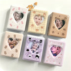 Cute Bear Photo Album 3 Inch Love Heart Hollow Picture Storage Case Kpop Card Binder Name Card Book Photocard Holder 36 Pockets