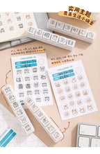 Cute Cat Emoji Stamp Daily Life Work Good Mood Series Cartoon Mini Pattern Stamps for Journaling Planner Diy Scrapbooking Decor