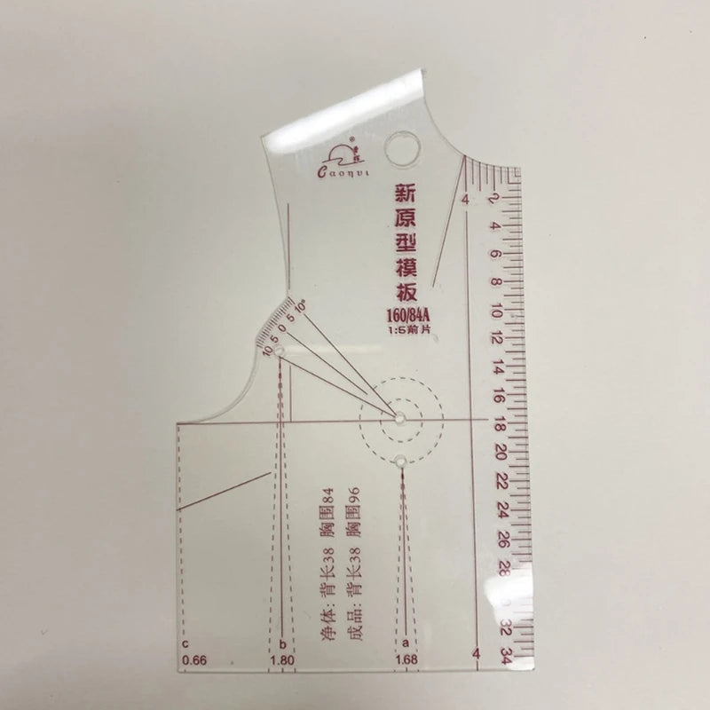 3-Piece Set for Doll Clothes Ruler Tailor Garment Cloth Sewing Tool Design Ruler F0T1