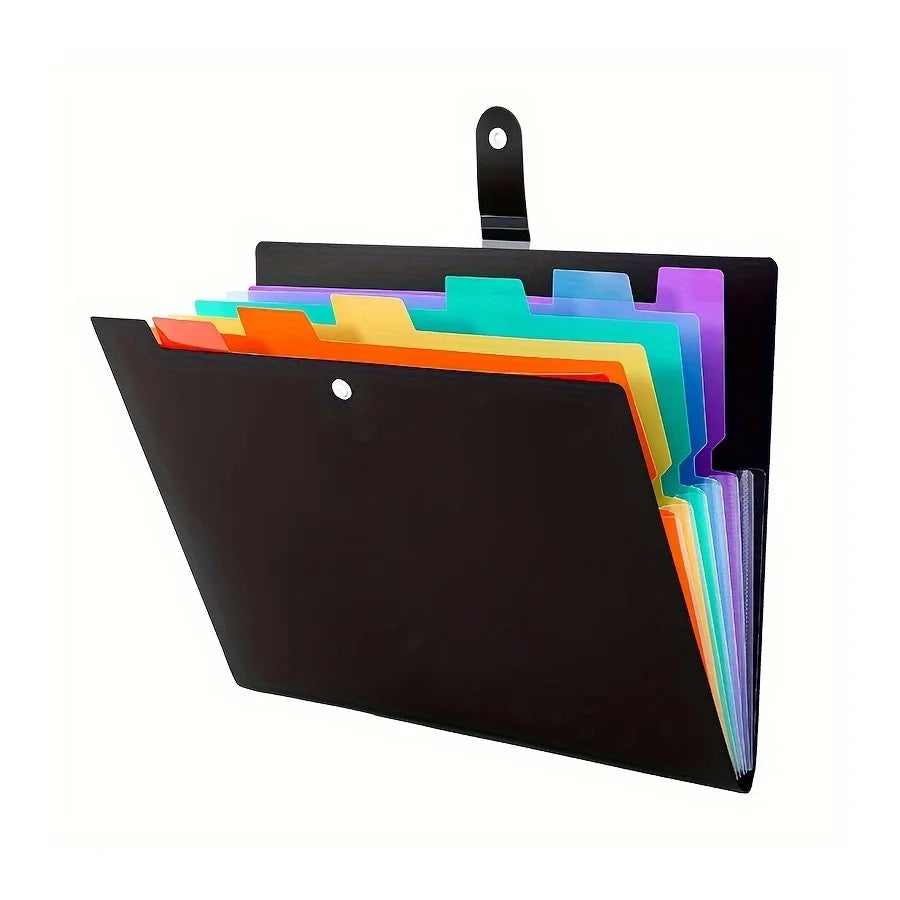1pc Accordion File Bag, Color Insert A4 Folder Organizer - Ideal for School, Home and Office Organization