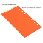 A6 Binder Index Dividers 4 Set 5 Tabs Cardboard Insertable Page for 6 Rings Binder Separating Papers Multi-Color File Divider