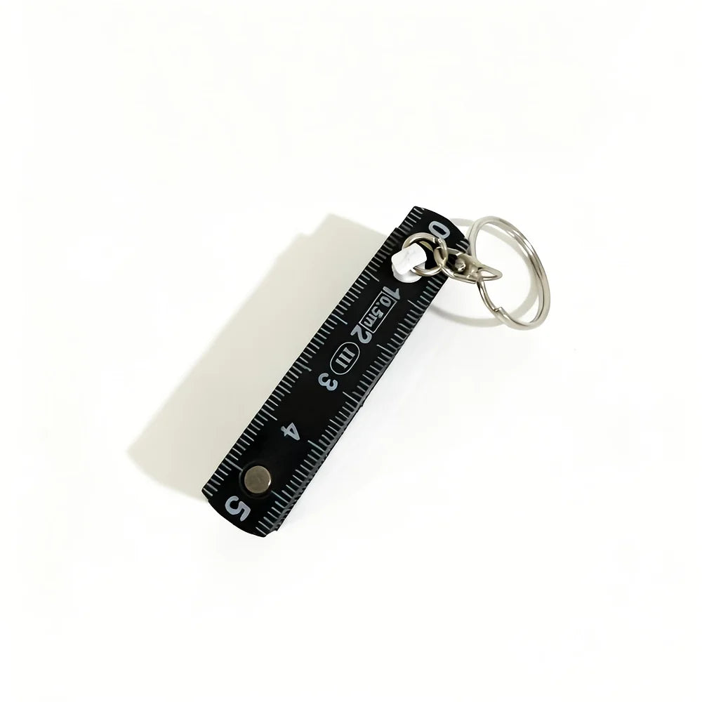 Mini Folding Ruler Keychain Portable Plastic Measuring Tape