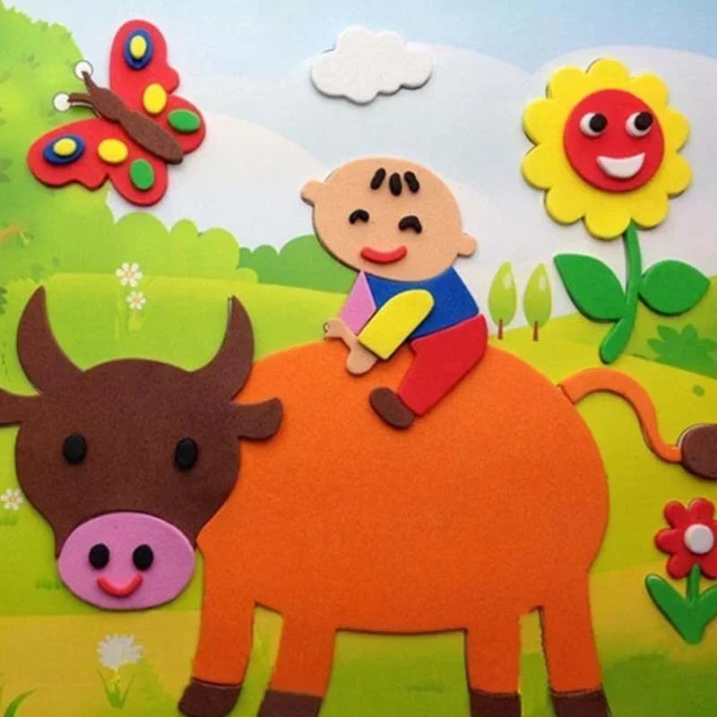 10 Sheets Thick Multicolor A4 Sponge EVA Foam Paper Kids Handmade DIY Hand Craft Suitable Children Playing Paper-cut Game