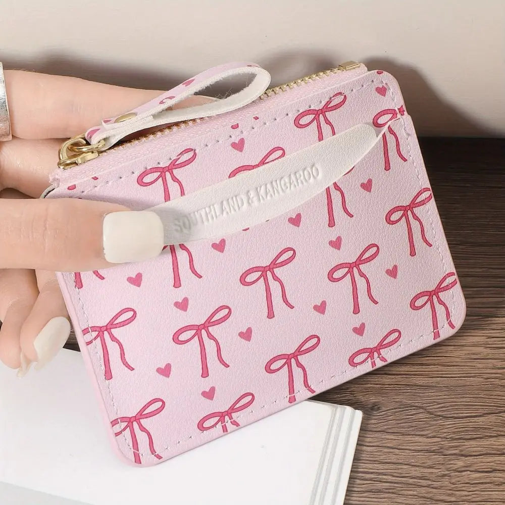 Fashion PVC Credit Card Holder Roomy Small Card Case Lightweight Slim Coin Purse for Women Girls