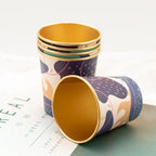 50pcs/pack 7oz/210ml Gold Foil Paper Cup Household Commercial High-end Disposable Cup Water Cup Tea Cup Coffee Cup Customization