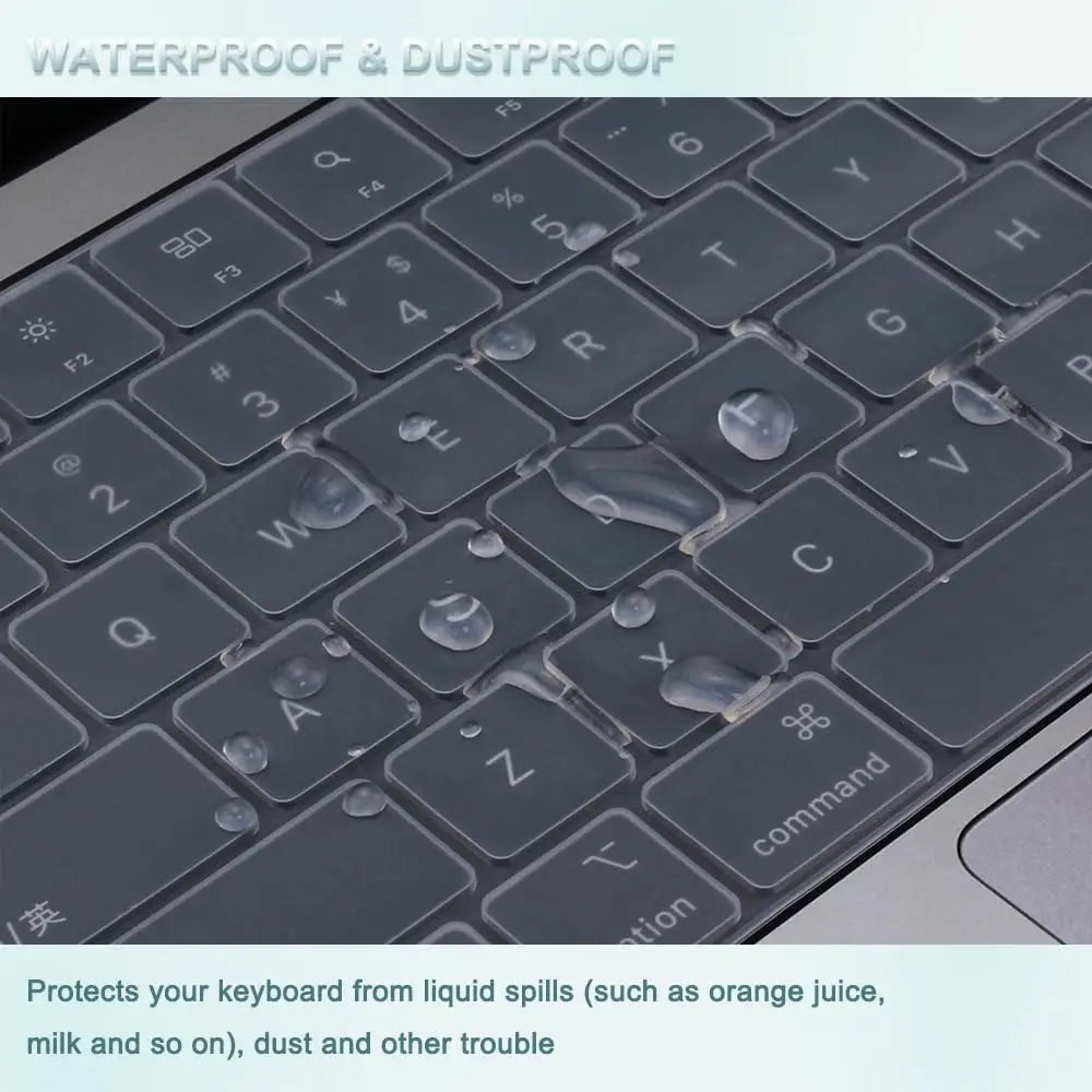Silicone Keyboard Cover for All MacBook Air/Pro 13 14'15'16 inch,M1,M2,M3 M4 M5 Chip Model A2918,A2992,A3113,A2337,A2941 US & EU