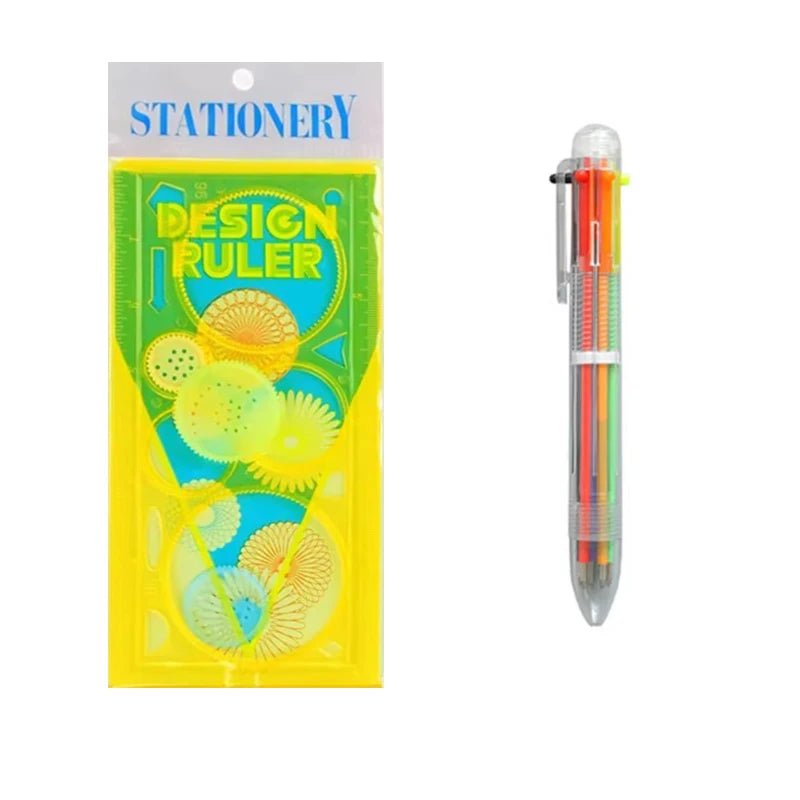 Multi Shaped Painting Ruler Spirograph Magic Drawing Template Oval Geometric Curve Pattern Multifunctional Stationery Gifts ZYF