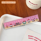 1 Piece Lytwtw's Cute Animals Straight Kawaii Christmas Ruler Tools Stationery Cartoon Drawing Office School Measuring